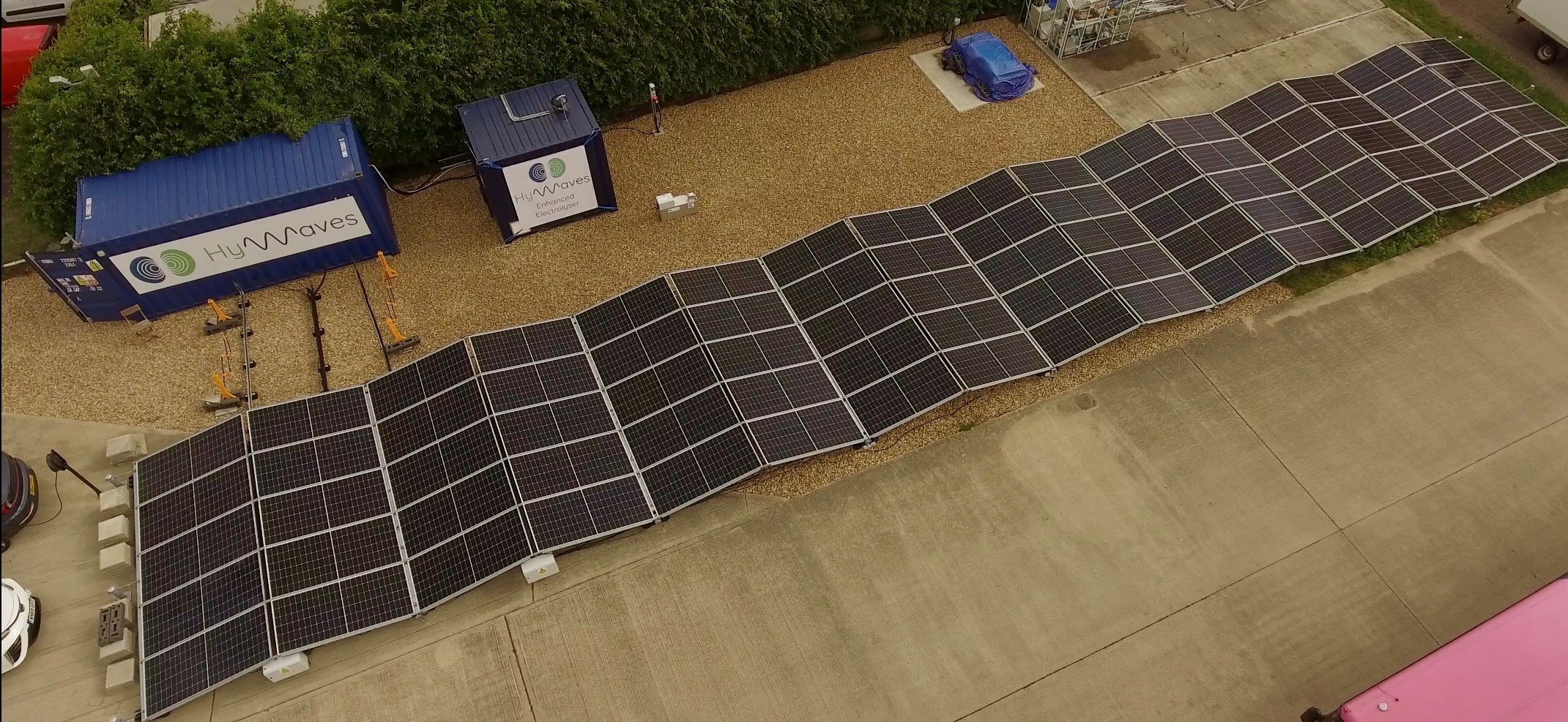 Cranfield Site overhead view solar to hydrogen site