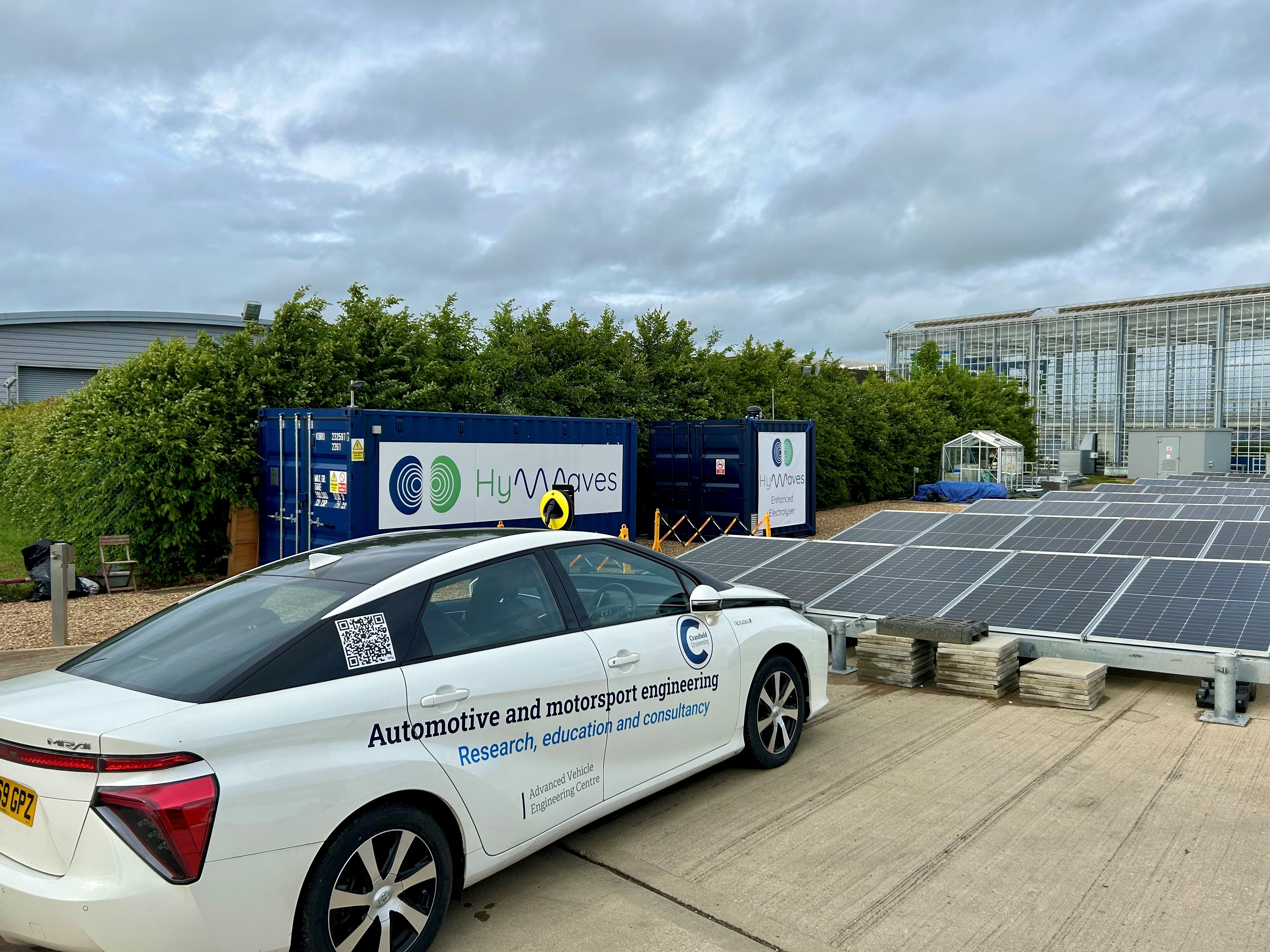 Cranfield site with Toyota Mirai